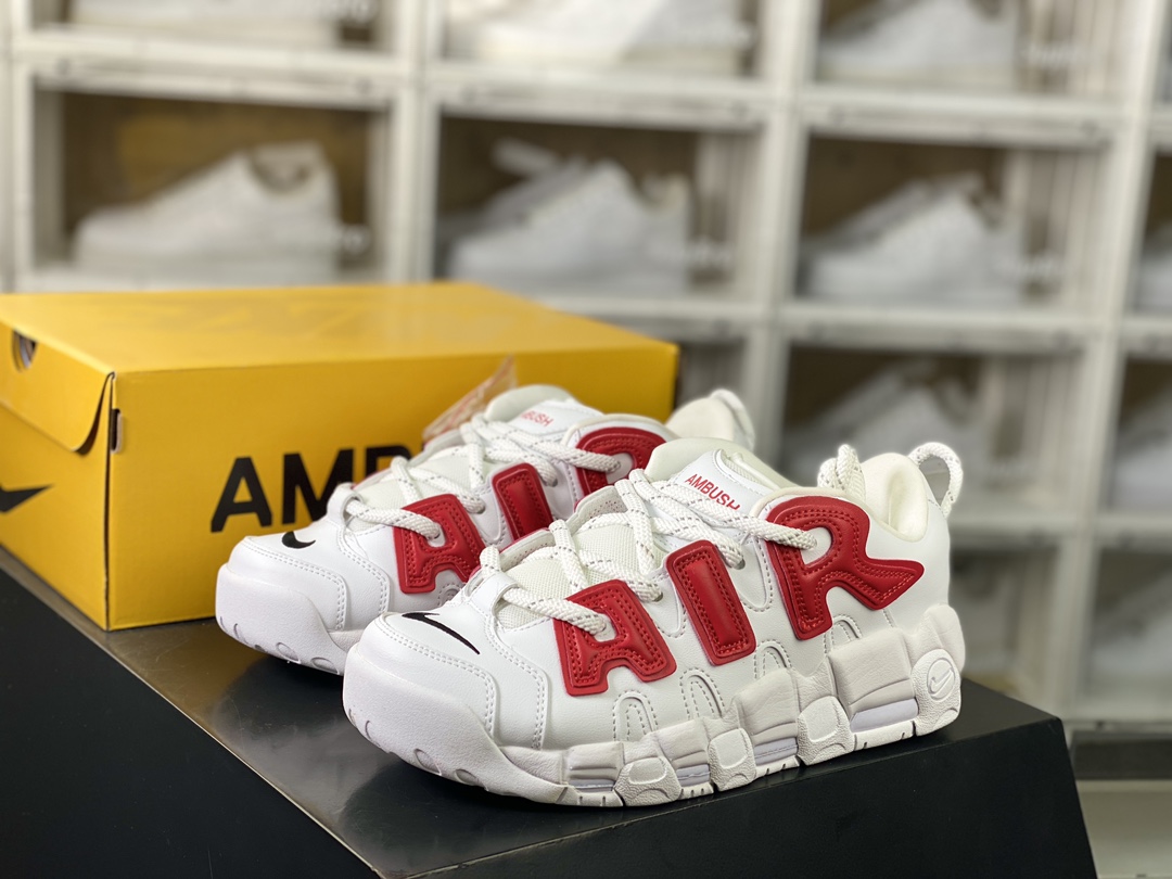 260 Air More Uptempo Low”Limestone”皮蓬一代系列低帮篮球鞋“联名白红”FB1299-401