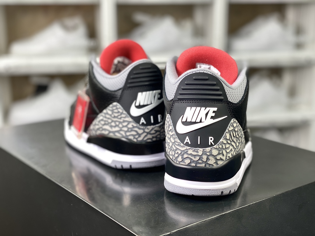 260 Air Jordan 3 Retro OG"Black Cement"迈克尔·乔丹AJ3代中帮篮球鞋“黑水泥爆裂纹”854262-001