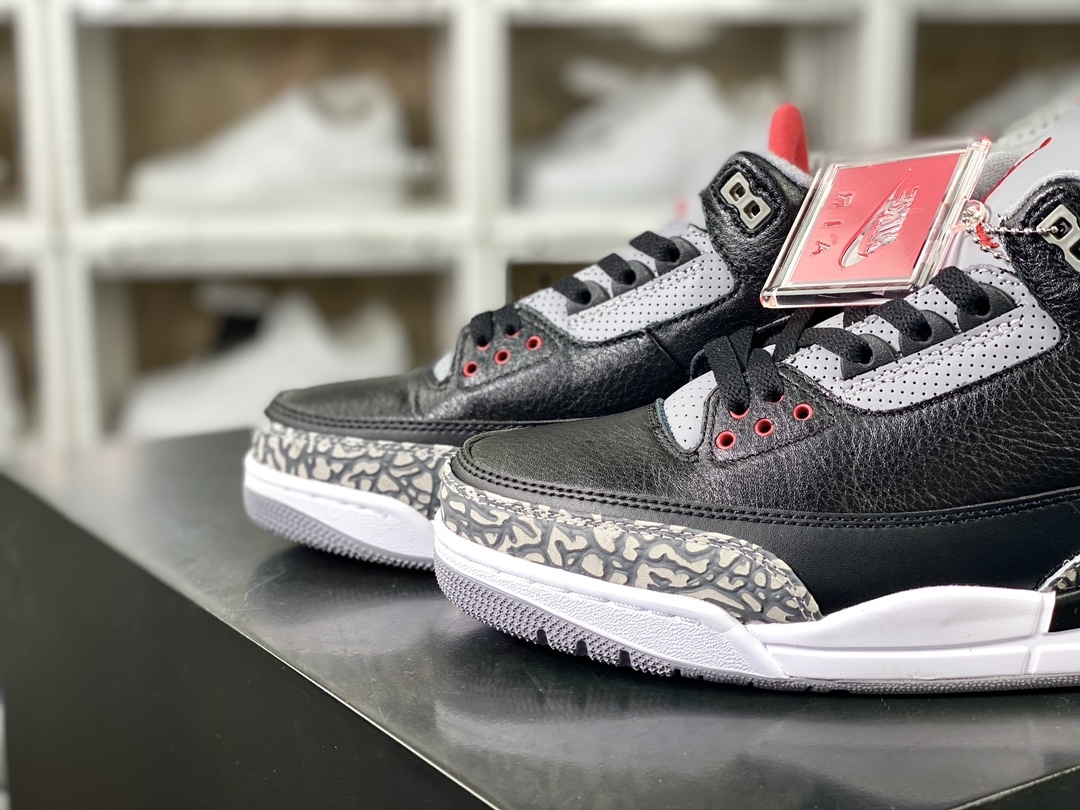 260 Air Jordan 3 Retro OG"Black Cement"迈克尔·乔丹AJ3代中帮篮球鞋“黑水泥爆裂纹”854262-001