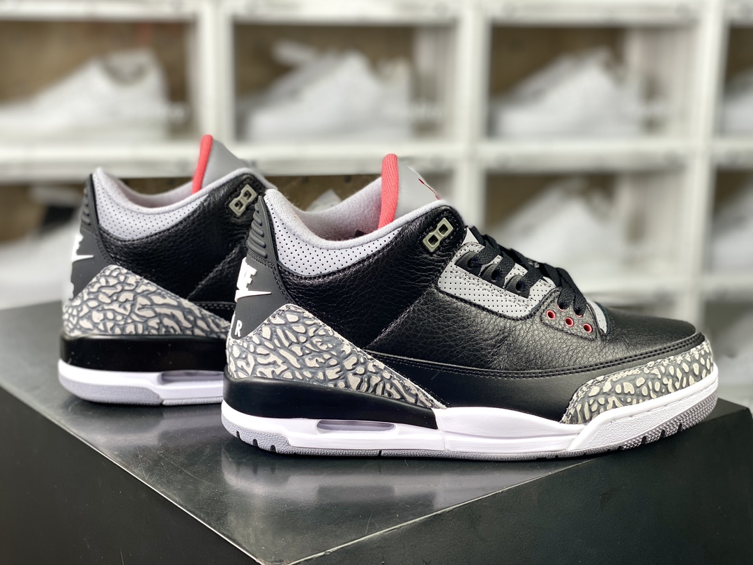 260 Air Jordan 3 Retro OG"Black Cement"迈克尔·乔丹AJ3代中帮篮球鞋“黑水泥爆裂纹”854262-001