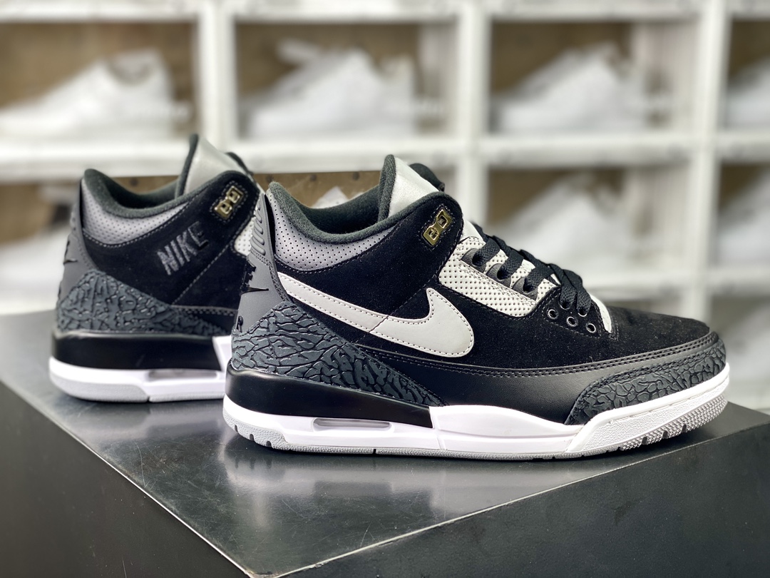 260 Air Jordan 3 Tinker"Black Cement"迈克尔·乔丹AJ3代中帮篮球鞋“黑白手稿3M反光钩子”CK4348-007