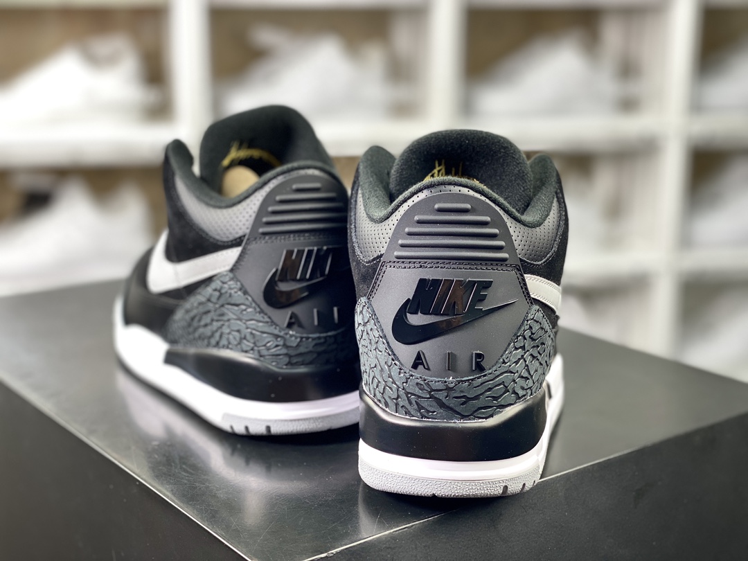 260 Air Jordan 3 Tinker"Black Cement"迈克尔·乔丹AJ3代中帮篮球鞋“黑白手稿3M反光钩子”CK4348-007