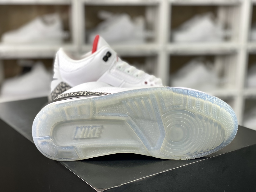 260 Air Jordan 3 Retro NRG"Free Throw Line"迈克尔·乔丹AJ3代中帮篮球鞋“白水泥火焰红水晶底”923096-101