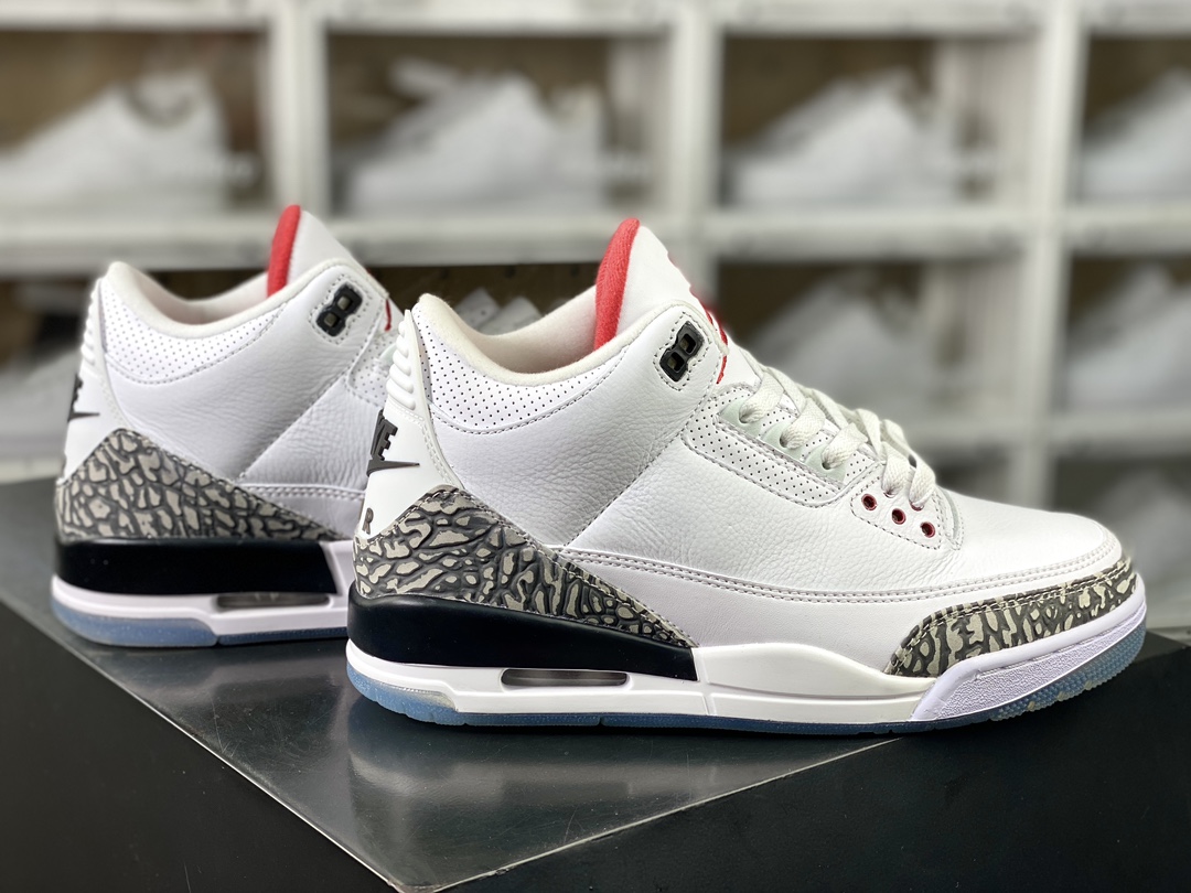 260 Air Jordan 3 Retro NRG"Free Throw Line"迈克尔·乔丹AJ3代中帮篮球鞋“白水泥火焰红水晶底”923096-101