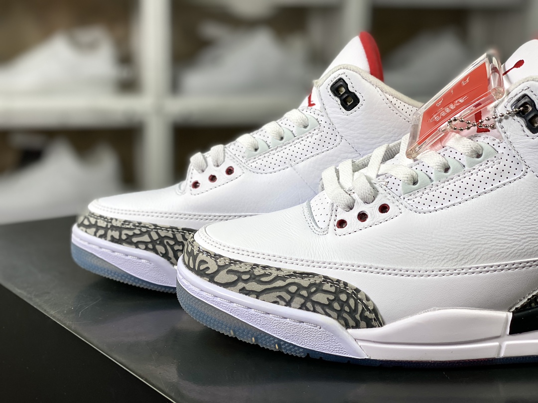 260 Air Jordan 3 Retro NRG"Free Throw Line"迈克尔·乔丹AJ3代中帮篮球鞋“白水泥火焰红水晶底”923096-101