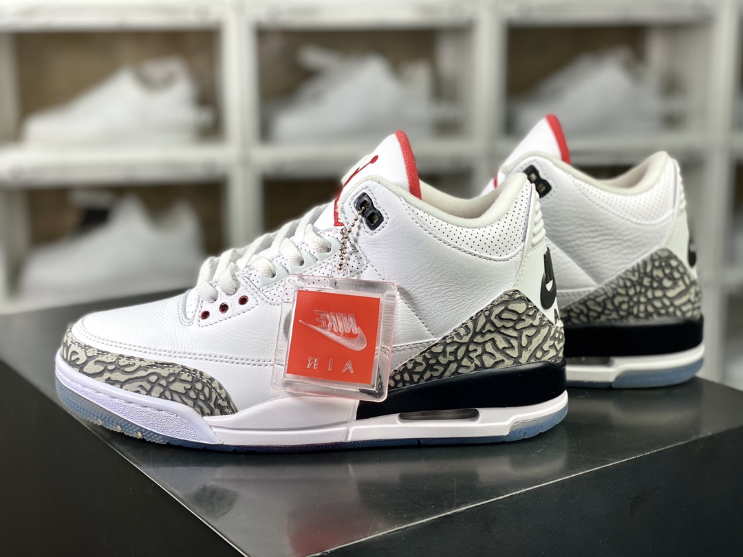 260 Air Jordan 3 Retro NRG"Free Throw Line"迈克尔·乔丹AJ3代中帮篮球鞋“白水泥火焰红水晶底”923096-101