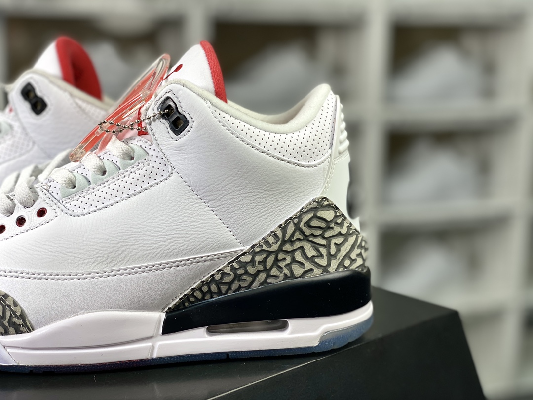 260 Air Jordan 3 Retro NRG"Free Throw Line"迈克尔·乔丹AJ3代中帮篮球鞋“白水泥火焰红水晶底”923096-101