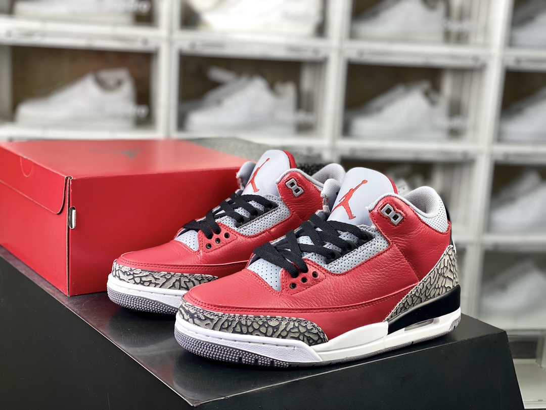 260  Air Jordan 3 ES”Red Cement”迈克尔·乔丹AJ3代中帮篮球鞋“红水泥全明星大红公牛”CK5692-600