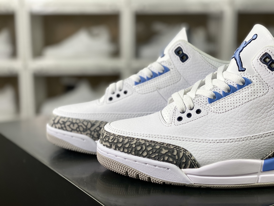 260 耐克Nike Air Jordan 3"UNC"迈克尔·乔丹AJ3代中帮篮球鞋“白北卡蓝爆裂纹”CT9532-104