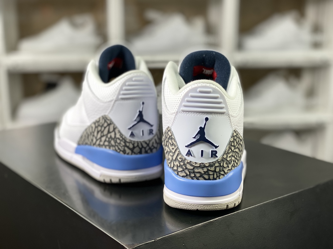 260 耐克Nike Air Jordan 3"UNC"迈克尔·乔丹AJ3代中帮篮球鞋“白北卡蓝爆裂纹”CT9532-104