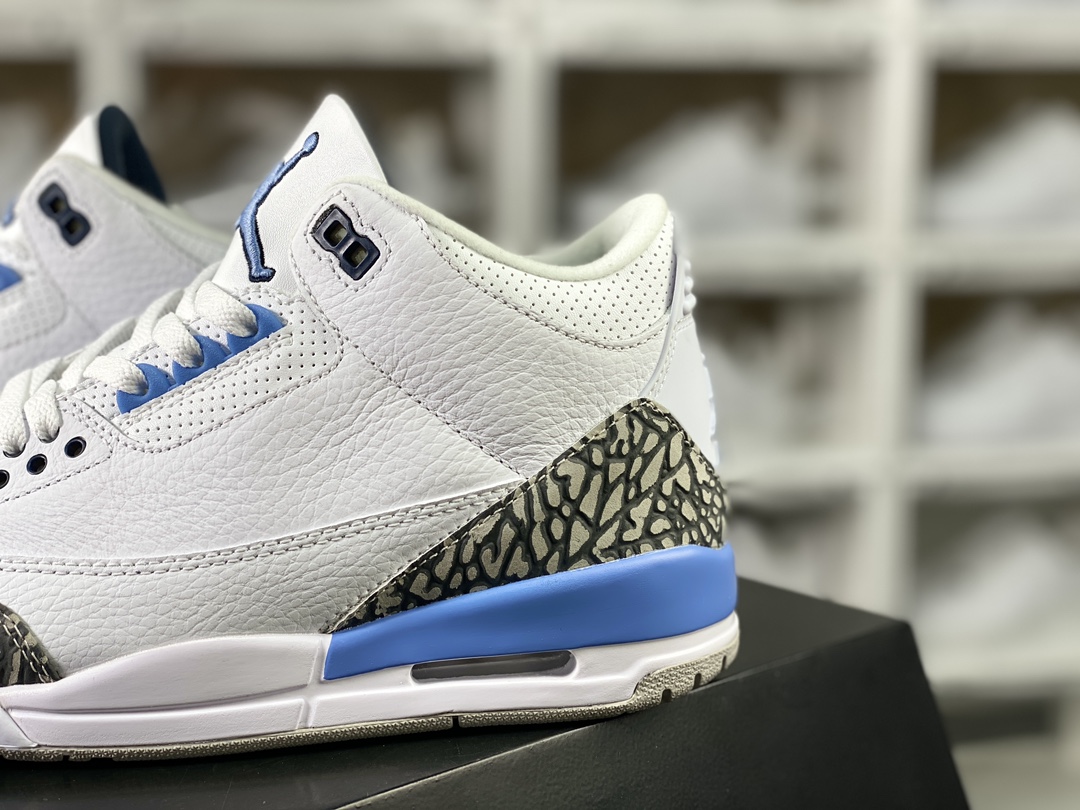 260 耐克Nike Air Jordan 3"UNC"迈克尔·乔丹AJ3代中帮篮球鞋“白北卡蓝爆裂纹”CT9532-104