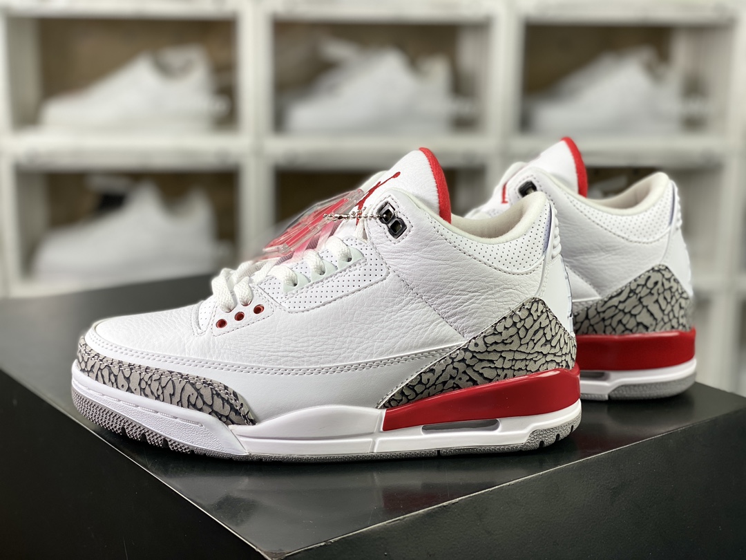 260 Air Jordan 3 QS"Katrina"迈克尔·乔丹AJ3代中帮篮球鞋“飓风爆裂纹白水泥”136064-116