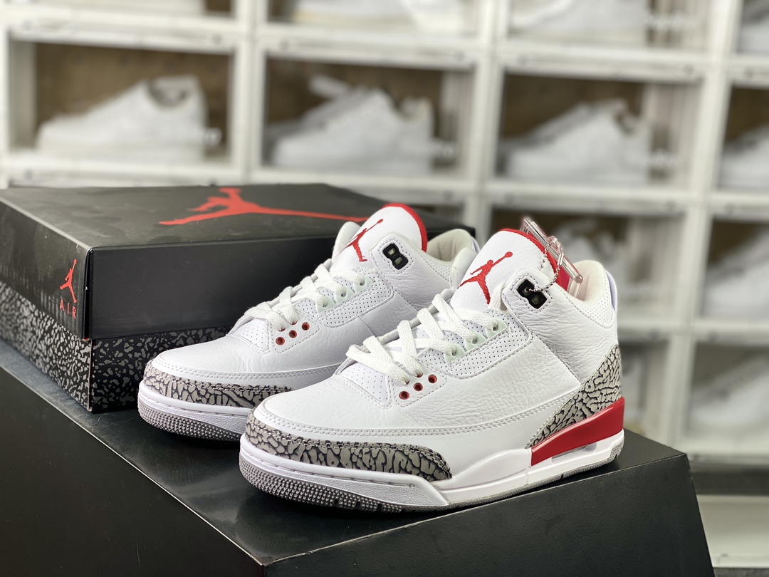 260 Air Jordan 3 QS”Katrina”迈克尔·乔丹AJ3代中帮篮球鞋“飓风爆裂纹白水泥”136064-116