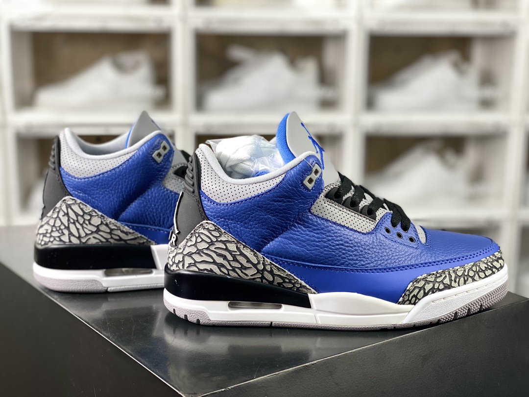 260 Air Jordan 3"Varsity Royal"迈克尔·乔丹AJ3代中帮篮球鞋“皇家蓝水泥爆裂纹”CT8532-400