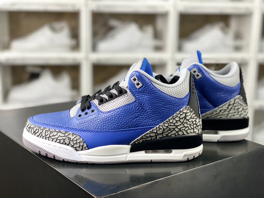 260 Air Jordan 3"Varsity Royal"迈克尔·乔丹AJ3代中帮篮球鞋“皇家蓝水泥爆裂纹”CT8532-400