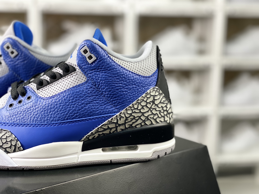 260 Air Jordan 3"Varsity Royal"迈克尔·乔丹AJ3代中帮篮球鞋“皇家蓝水泥爆裂纹”CT8532-400