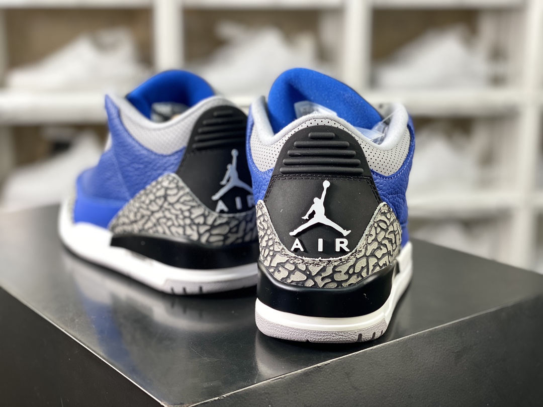 260 Air Jordan 3"Varsity Royal"迈克尔·乔丹AJ3代中帮篮球鞋“皇家蓝水泥爆裂纹”CT8532-400