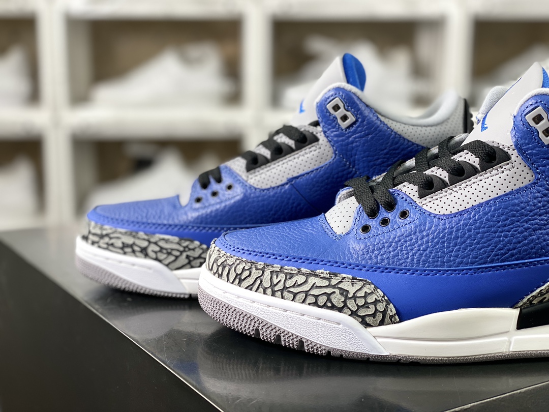 260 Air Jordan 3"Varsity Royal"迈克尔·乔丹AJ3代中帮篮球鞋“皇家蓝水泥爆裂纹”CT8532-400