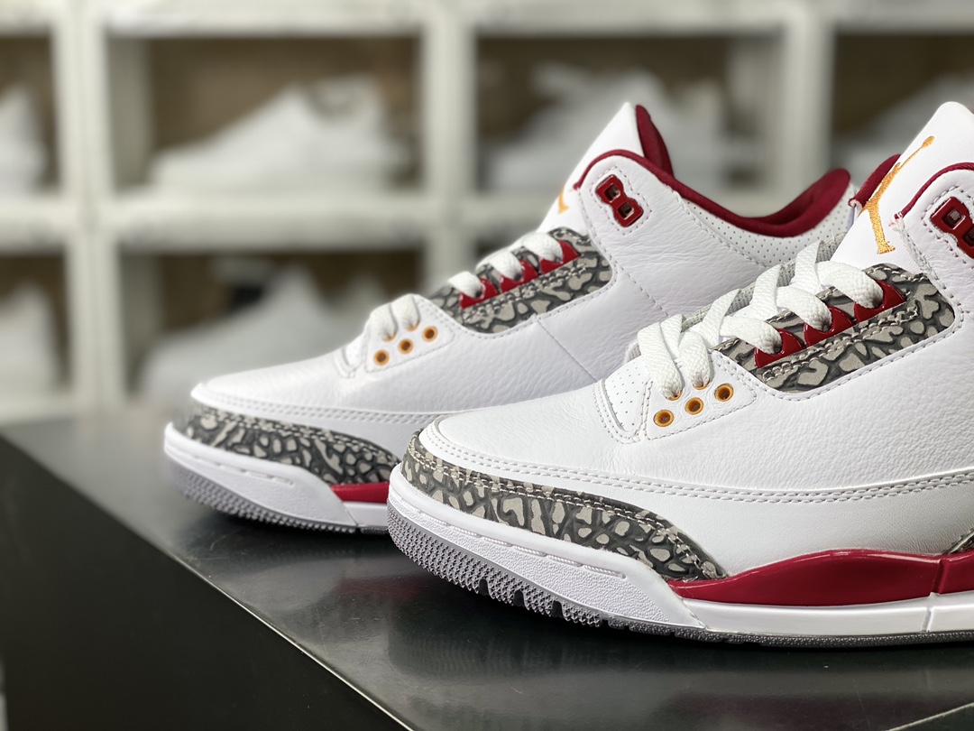 260 Air Jordan 3 Retro"Desert Cement"迈克尔·乔丹AJ3代中帮篮球鞋“白酒红雀水泥爆裂纹”CT8532-126