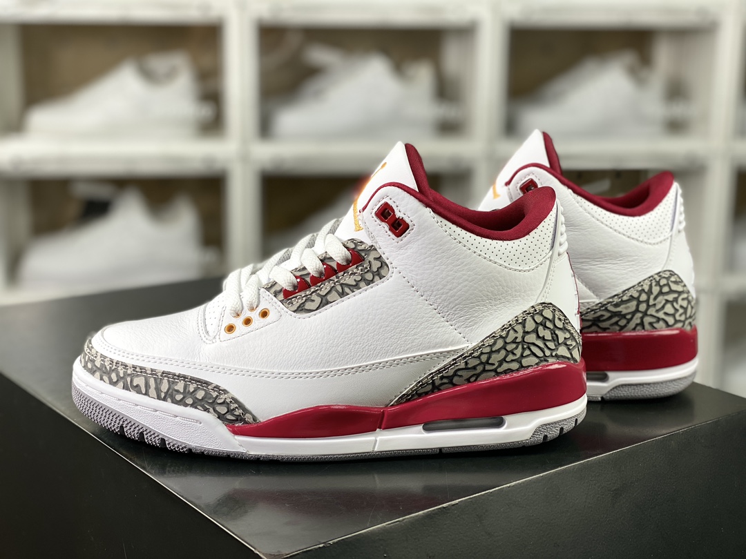 260 Air Jordan 3 Retro"Desert Cement"迈克尔·乔丹AJ3代中帮篮球鞋“白酒红雀水泥爆裂纹”CT8532-126