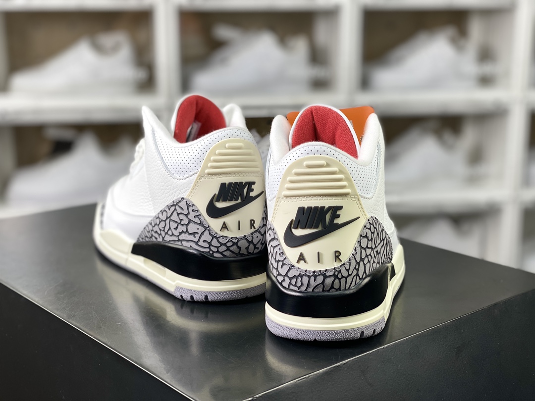 260  Air Jordan 3 Retro"White Cement Reimagined"迈克尔·乔丹AJ3代中帮篮球鞋“白水泥爆裂纹氧化黄”DN3707-100