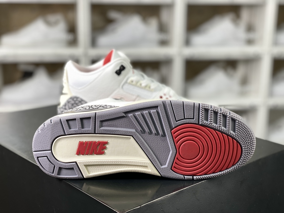 260  Air Jordan 3 Retro"White Cement Reimagined"迈克尔·乔丹AJ3代中帮篮球鞋“白水泥爆裂纹氧化黄”DN3707-100