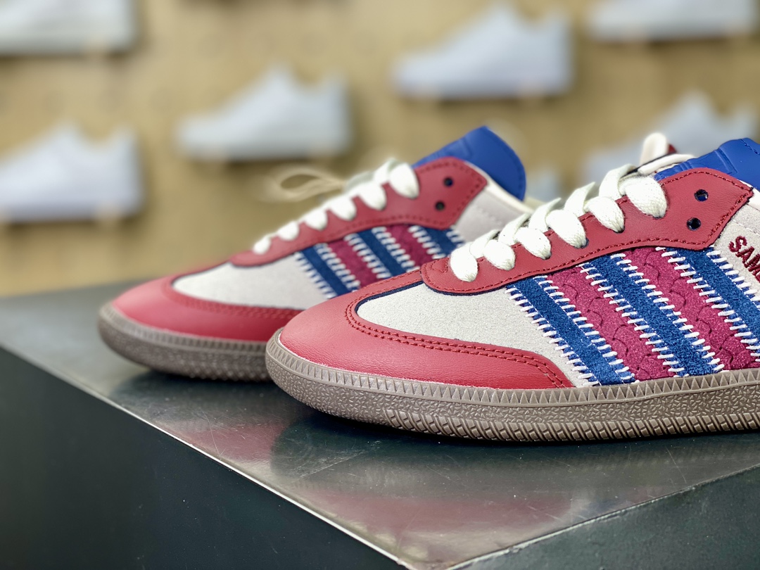 180 Adidas Originals Samba OG”Maroon Red”桑巴舞板鞋“联名酒红米白海军蓝”ID6023