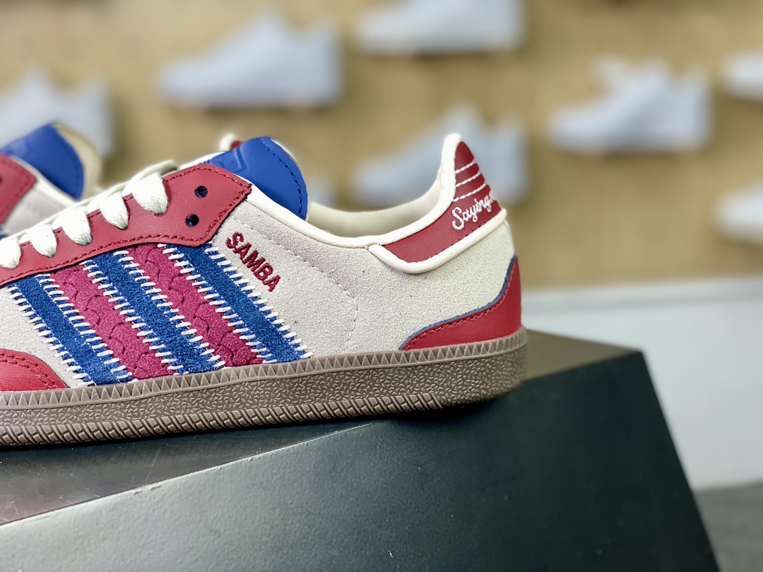 180 Adidas Originals Samba OG”Maroon Red”桑巴舞板鞋“联名酒红米白海军蓝”ID6023