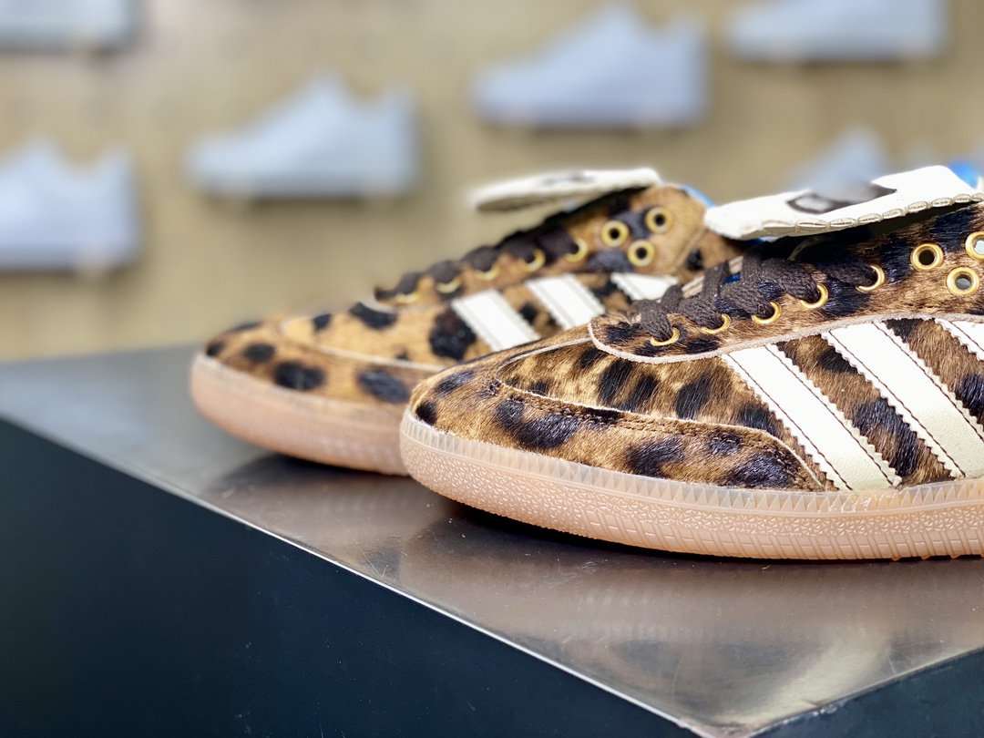 200 Adidas Originals Samba Classic”Pony Leopard”桑巴舞板鞋“联名棕黄米白马毛生胶底”IE0578