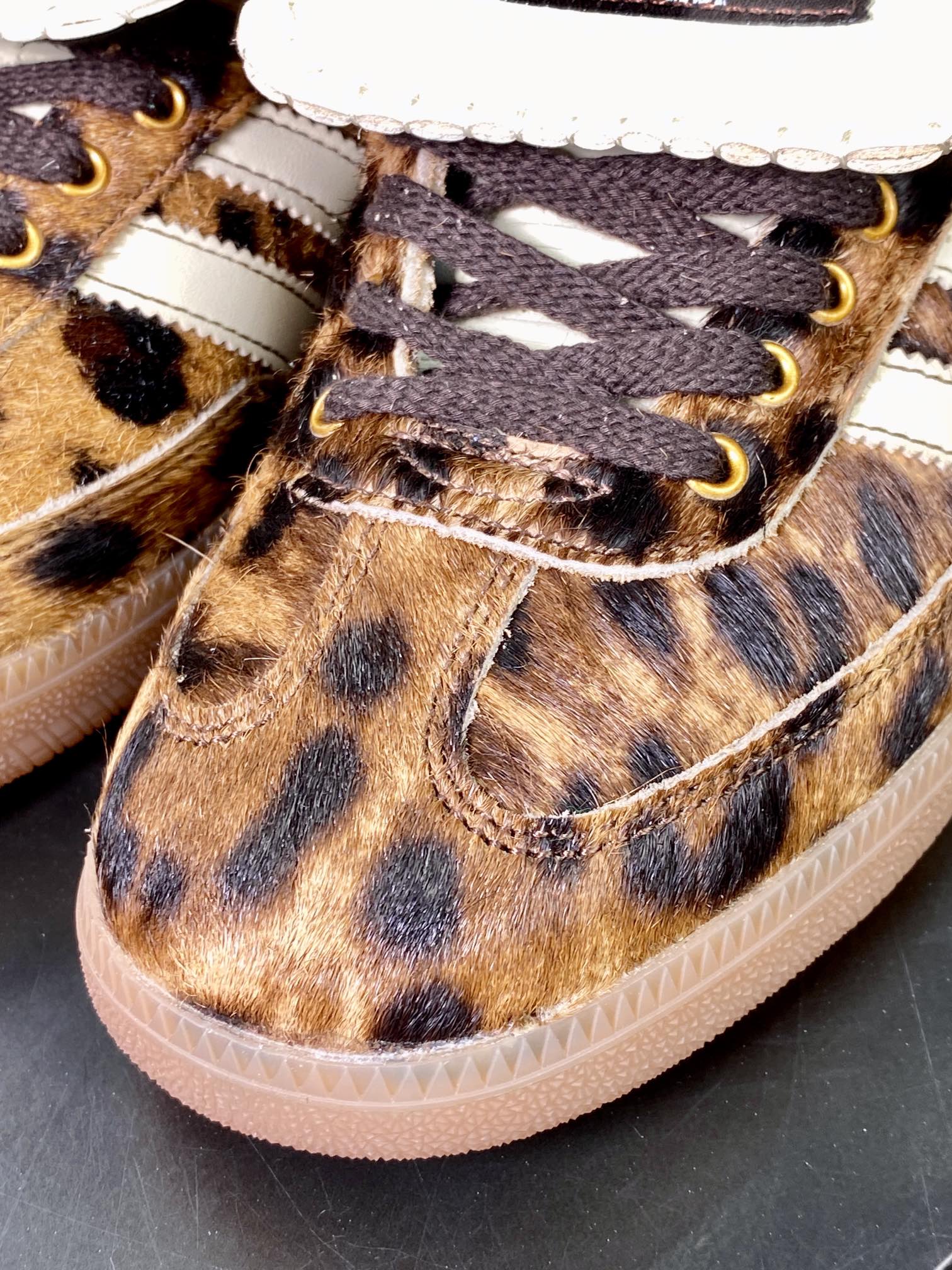 200 Adidas Originals Samba Classic”Pony Leopard”桑巴舞板鞋“联名棕黄米白马毛生胶底”IE0578