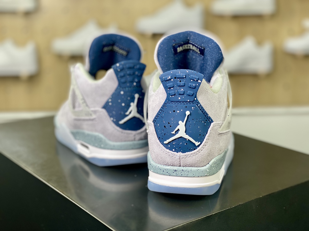 300 Air Jordan 4 Retro PE”Georgetown ”AJ4代中帮篮球鞋”麂皮泥灰深蓝白冰蓝”AJ4-1043505