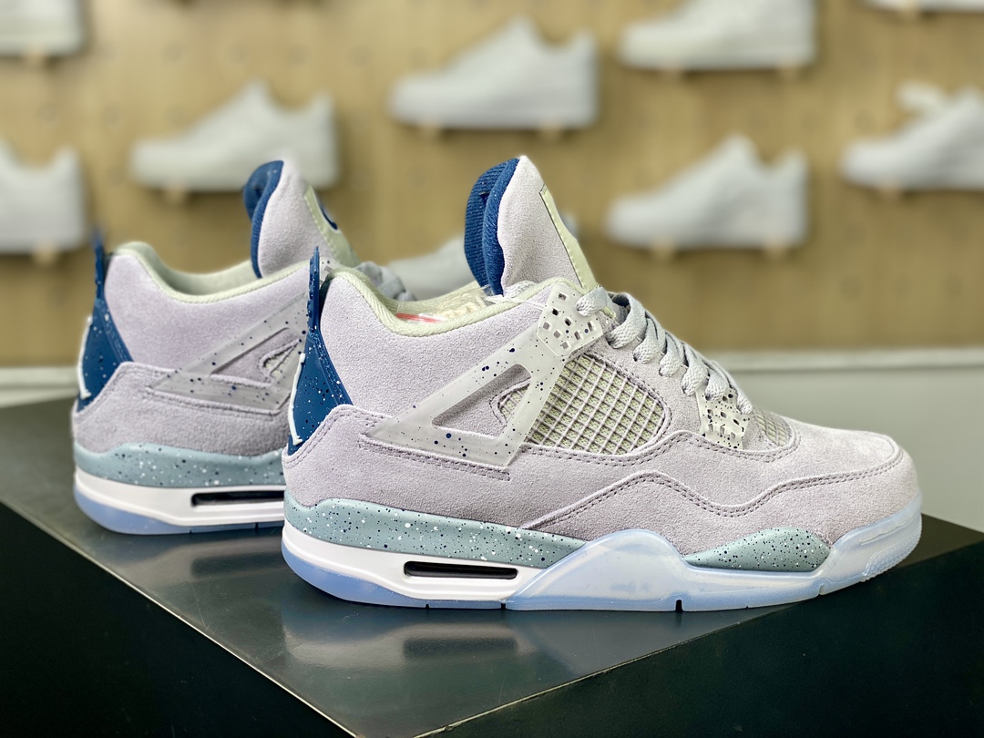 300 Air Jordan 4 Retro PE”Georgetown ”AJ4代中帮篮球鞋”麂皮泥灰深蓝白冰蓝”AJ4-1043505