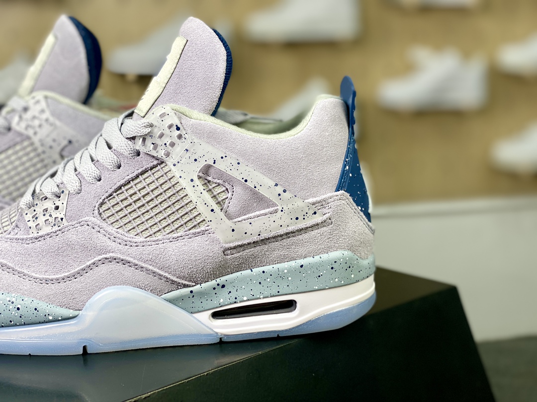 300 Air Jordan 4 Retro PE”Georgetown ”AJ4代中帮篮球鞋”麂皮泥灰深蓝白冰蓝”AJ4-1043505