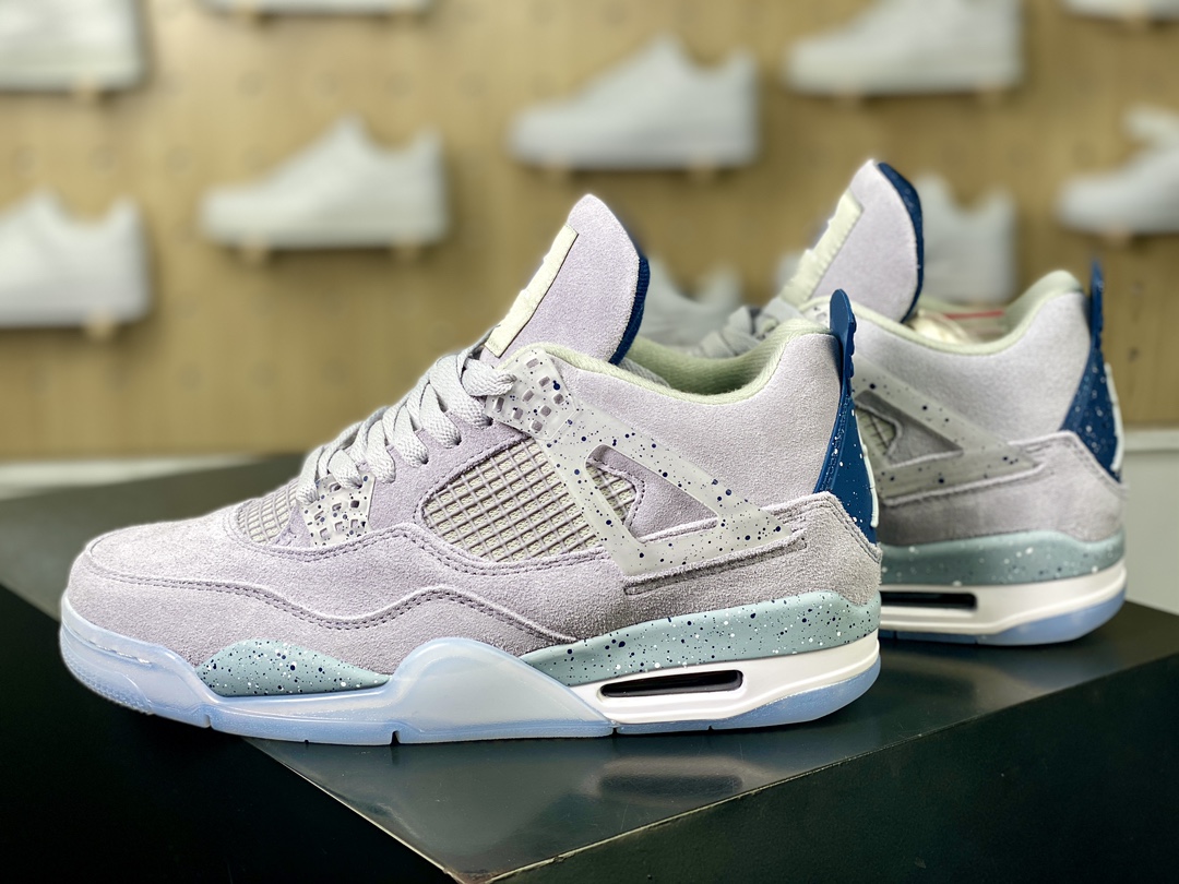 300 Air Jordan 4 Retro PE”Georgetown ”AJ4代中帮篮球鞋”麂皮泥灰深蓝白冰蓝”AJ4-1043505