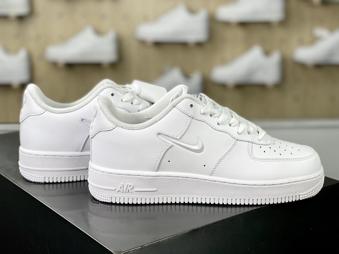 Air Force 1'07 Low SE”Just Do It 'Tie Dye Swoosh” Air Force One Sneakers ”Leather All White Colorful JDI Small Hook” FB8251-100