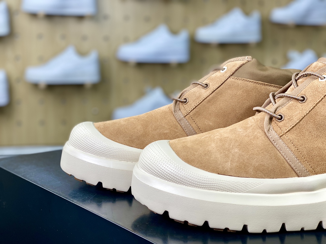 320 UGG M Neumel Weather Hybrid 纽姆防水混合系列中帮厚底轻量休闲运动工装袋鼠靴“加绒栗黄米白底”1143991-CHE