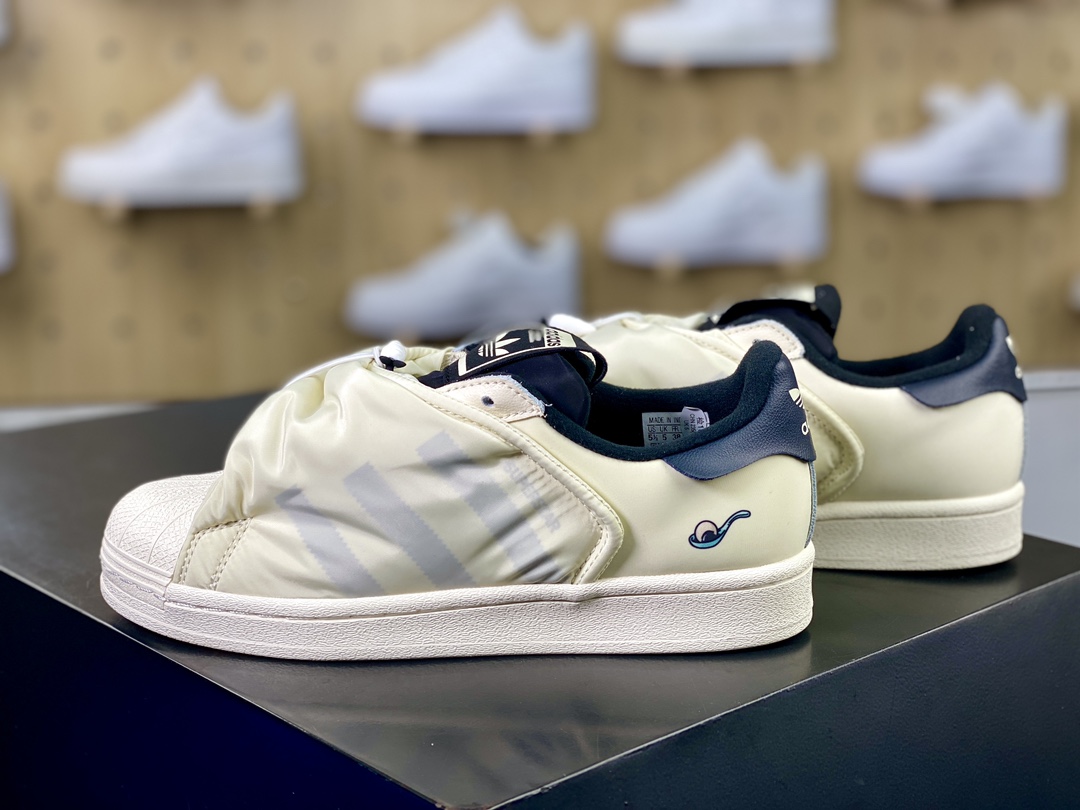 220 Melting Sadness x Adidas Originals Superstar”sweet dumplings”经典板鞋“联名米白黑汤圆”ID9474