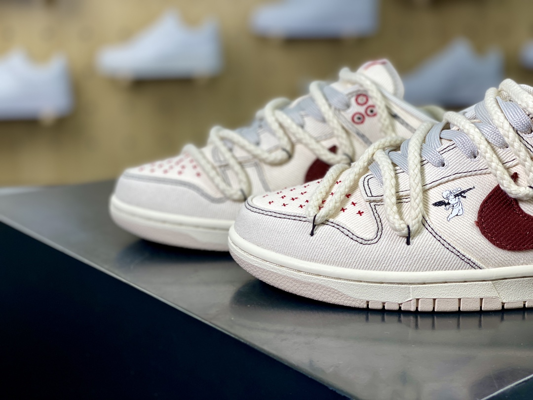 260 耐克Nike SB Dunk Retro Low”Light Orewood Brown”扣篮系列低帮板鞋“米白天使黑红刺子绣加粗绑绳”DV0834-100