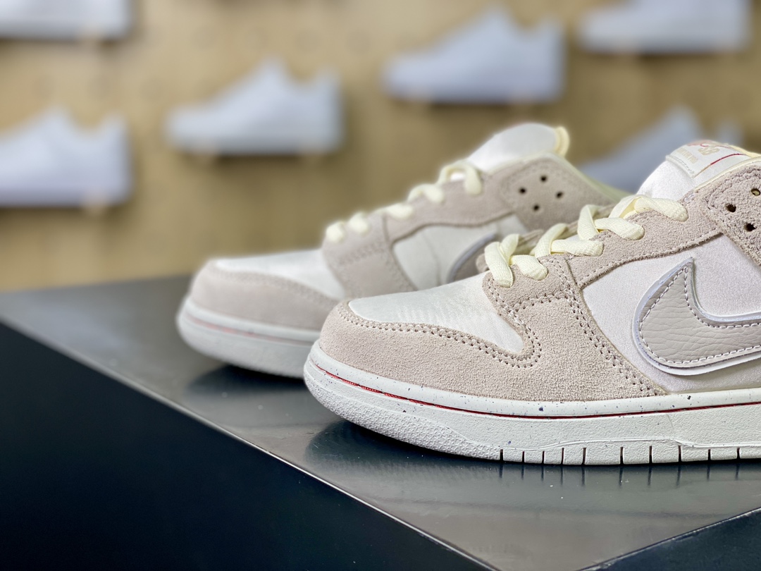 Nike SB Dunk Low Pro ”2024 Valentine's Day” dunk shoes ”Light gray, beige and red line Valentine's Day” FZ5654-100