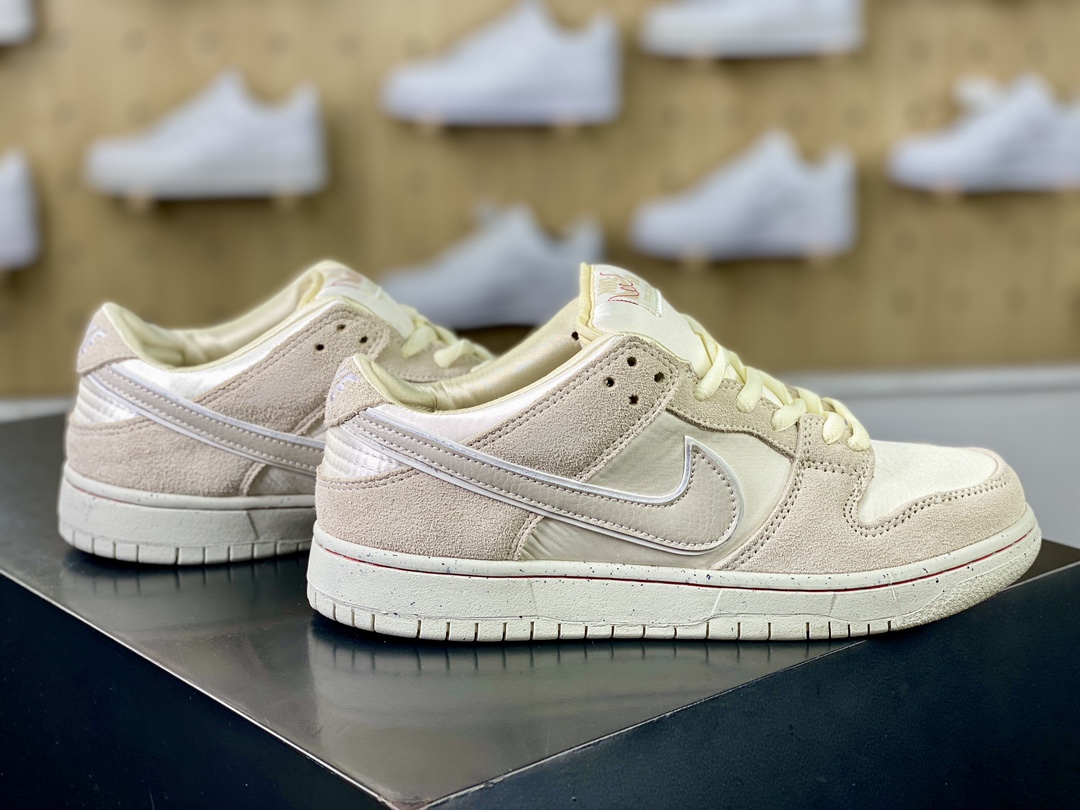 Nike SB Dunk Low Pro ”2024 Valentine's Day” dunk shoes ”Light gray, beige and red line Valentine's Day” FZ5654-100