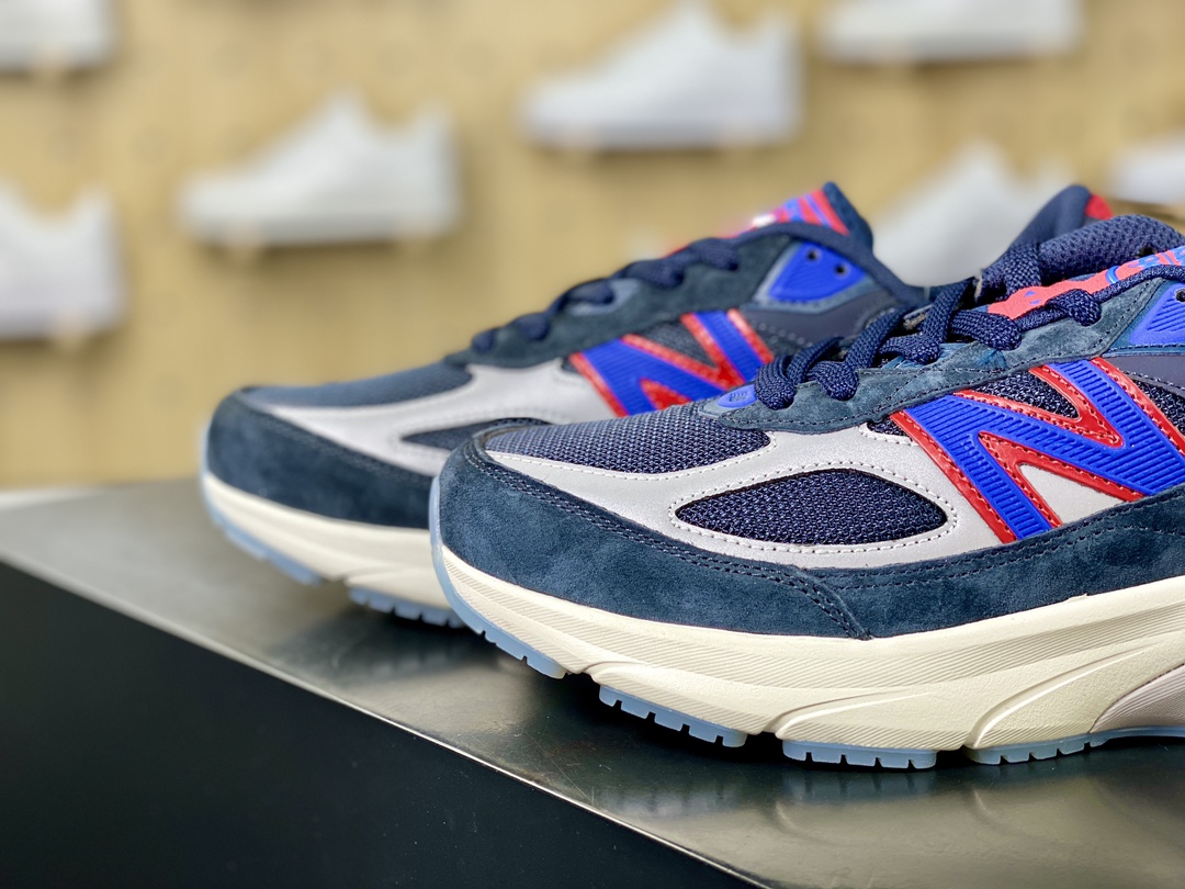 Kith x Madison Square Garden x NBNew Balance in USA M990V6 ”New York Rangers” Sixth Generation Series Running Shoes ”Jointly Branded Navy Blue and Red” U990KR6