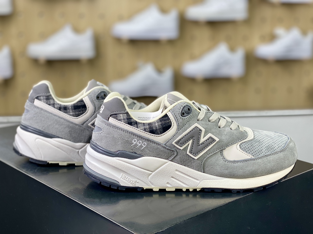 New Balance NB999 series classic retro all-match leisure sports jogging shoes ”cold gray Scottish black gray plaid” ML999AA