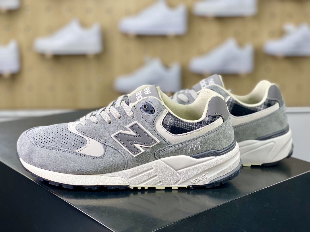 New Balance NB999 series classic retro all-match leisure sports jogging shoes ”cold gray Scottish black gray plaid” ML999AA