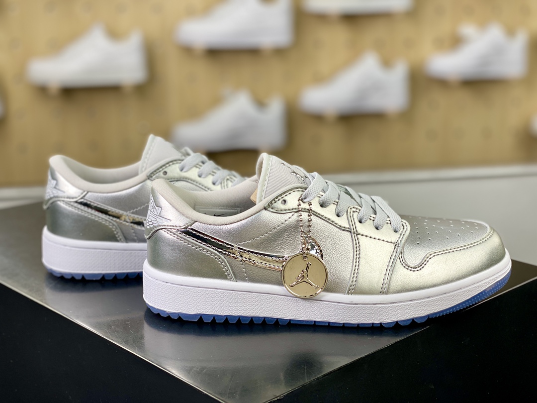 220 耐克Nike Air Jordan 1 Low Golf"Gift Giving"AJ1乔丹一代运动鞋“金属银高尔夫”FD6848-001