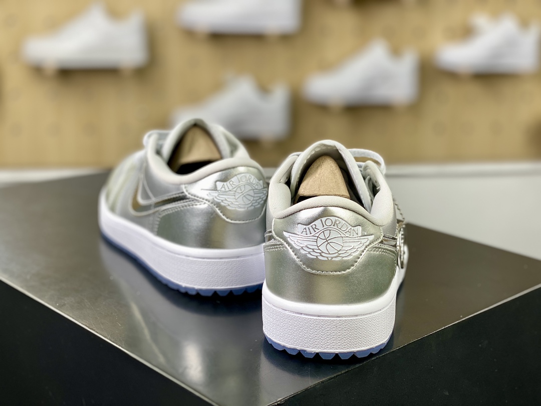 220 耐克Nike Air Jordan 1 Low Golf"Gift Giving"AJ1乔丹一代运动鞋“金属银高尔夫”FD6848-001