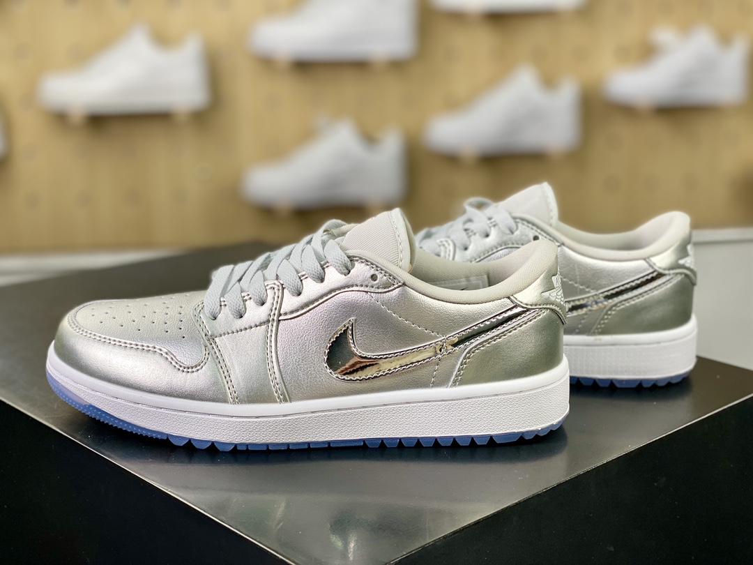 220 耐克Nike Air Jordan 1 Low Golf"Gift Giving"AJ1乔丹一代运动鞋“金属银高尔夫”FD6848-001