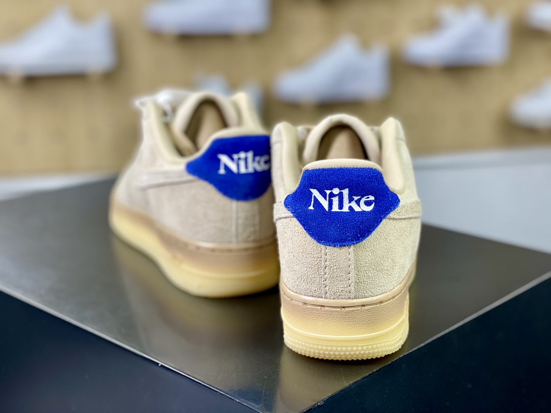 Nike Air Force 1'07 Low ”Grain Deep Royal Blue Polar” Air Force One Sneakers ”Suede Wheat Beige Royal Blue Tail” FN7202-224