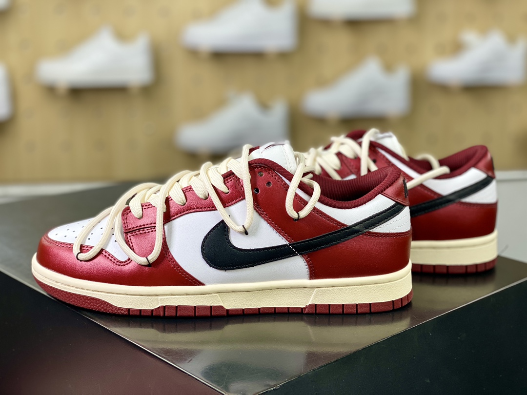 Nike SB Dunk Low Lot ”Wine Red” Dunk Series Low-top Sneakers ”Leather Winery Lace” FJ4555-100