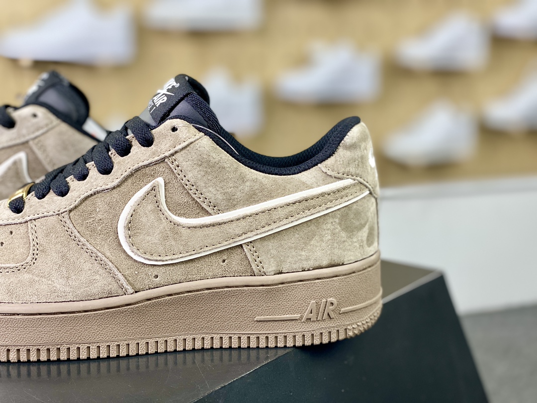 260 耐克Nike Air Force 1 '07 Low"Brown Grey Black"空军一号经典板鞋“麂皮灰棕黑白叠钩”AV0383-223