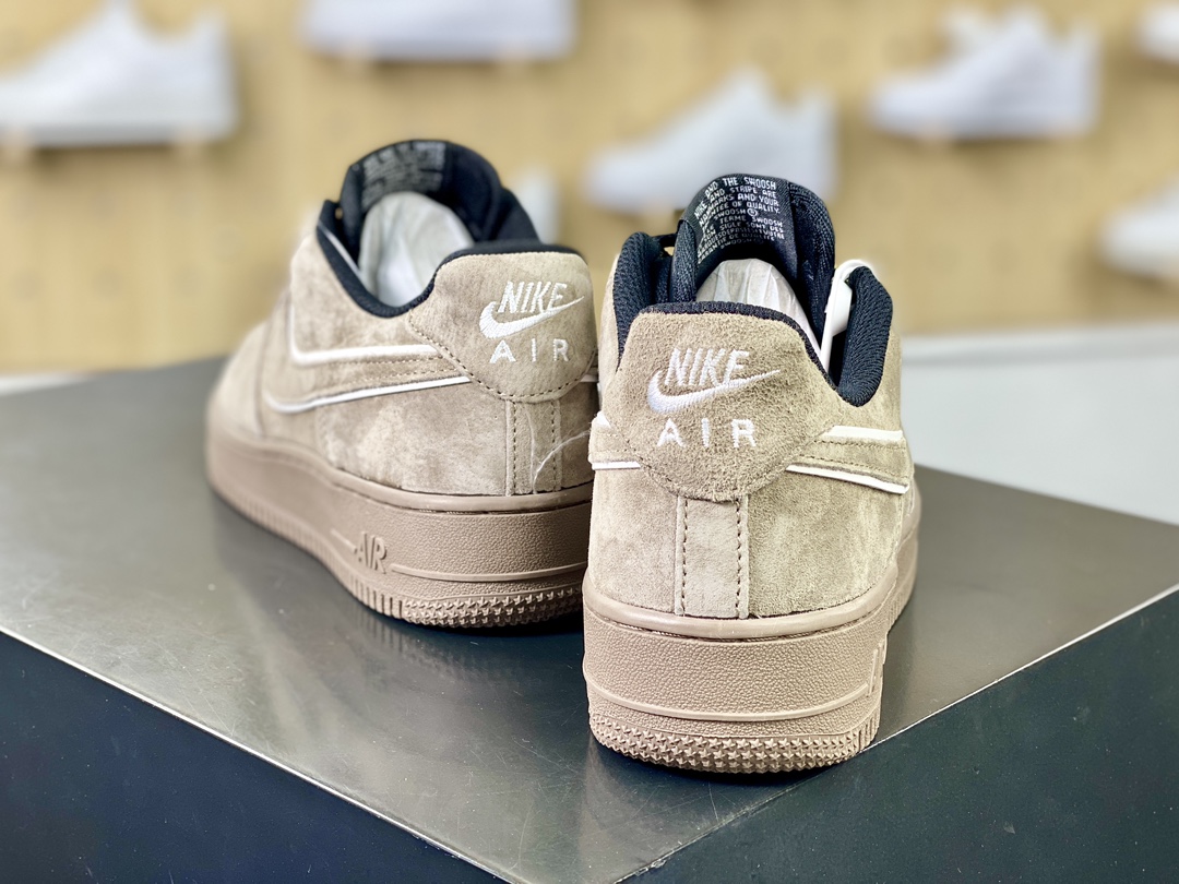 260 耐克Nike Air Force 1 '07 Low"Brown Grey Black"空军一号经典板鞋“麂皮灰棕黑白叠钩”AV0383-223